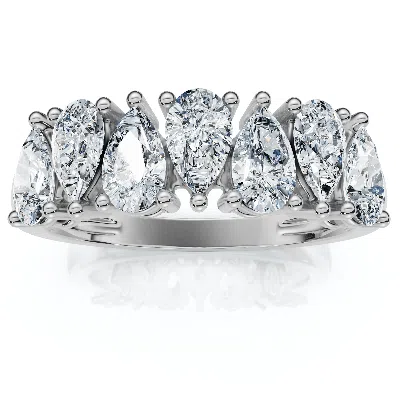 Pompeii3 1 1/5ct Pear Shape Diamond Wedding Anniversary Ring 14k Gold Lab Grown Ef/vs In Silver