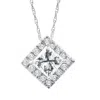 Pompeii3 1 1/5ct Princess Cut Diamond (1ct Center) Enhanced Diamond Halo Pendant Necklace In Multi
