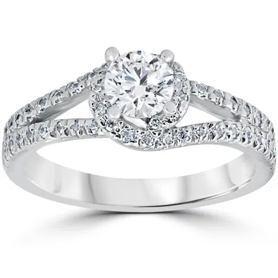 Pompeii3 1 1/6ct Twist Diamond Engagement Ring 14k White Gold In Silver