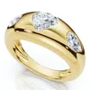 Pompeii3 1 3/10ct Sloan Heart Shape Flush Set Diamond Dome Band 14k Gold Lab Grown Ef/vs In Gold