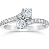 Pompeii3 Forever Us Two Stone Round Diamond 1 Ct Solitaire Ring 14k White Gold In Silver