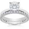 Pompeii3 1 3/4 Ct Lab Created Eco Freindly Diamond Engagement Ring & Matching Eternity In Multi