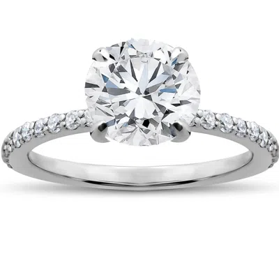 Pompeii3 1 3/4 Ct Lab Grown Diamond Sophia Engagement Ring 14k White Gold Size: 5 In Red