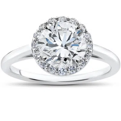 Pompeii3 1 3/4 Ct Lab Grown Halo Diamond Madelyn Halo Engagement Ring 14k In Multi