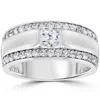 Pompeii3 1 3/4 Ct Mens Diamond Wedding Ring 10k White Gold Lab Grown In Multi