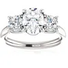Pompeii3 1 3/4 Ct Moissanite & Lab Grown Diamond 3 Stone Engagement Ring 10k White Gold In Silver