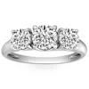 Pompeii3 1 3/4 Ct Three Stone Diamond Engagement Ring 10k White Gold Lab Grown In Silver
