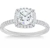 Pompeii3 1 3/4 Ct Tw Moissanite & Diamond Cushion Halo Engagement Ring In 14k White Gold In White