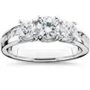 Pompeii3 1 3/4ct 3 Stone Diamond Engagement Ring 14k White Gold In Multi