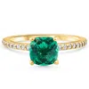 Pompeii3 1 3/4ct Cushion Emerald & Diamond Ring Gold Lab Grown In Multi