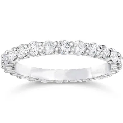 Pompeii3 1 3/4ct Diamond Eternity Ring 14k White Gold Size Selectable In Metallic