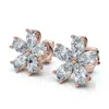 Pompeii3 1 3/4ct Diamond Pear Shape Flower Diamond Studs 14k Gold Earrings Lab Grown In Gold