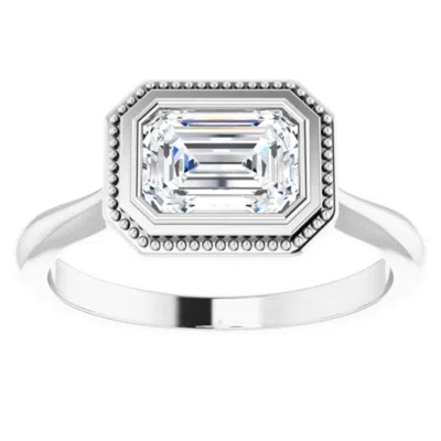 Pompeii3 1 3/4ct Emerald Moissanite Solitaire Engagement Ring White Yellow Or Rose Gold In Multi