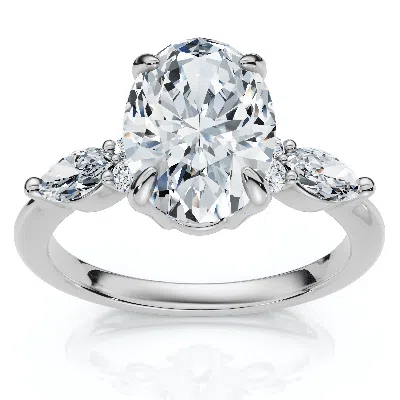 Pompeii3 1 3/4ct Oval Diamond Nadia Engagement Ring 14k Gold Or Platinum Lab Grown In Yellow