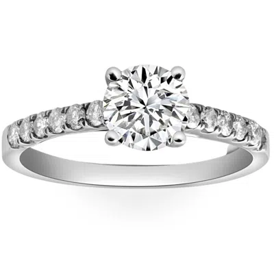 Pompeii3 1 3/4ct Round Cut Lab Grown Diamond Engagement Ring In 10k White Gold In Multi