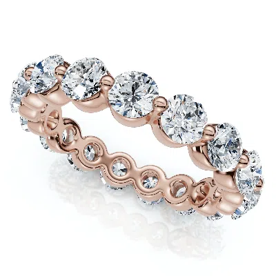 Pompeii3 1 3/4ct Single Prong Diamond Eternity Ring 14k Gold Or Platinum Lab Grown In Metallic