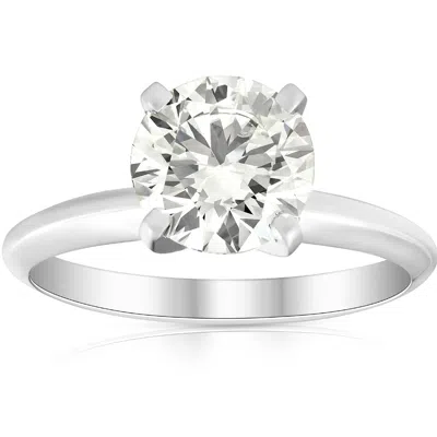 Pompeii3 1 3/4ct Solitaire Diamond Platinum Engagement Ring Lab Grown In Silver