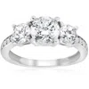 Pompeii3 2 Ct Twd Three Stone Diamond Engagement Ring 14k White Gold Anniversary Band In Silver