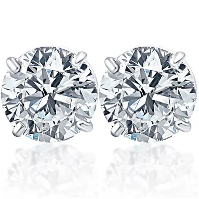 Pompeii3 1 3/4ct Tw Diamond Studs 14k White Gold Lab Grown In Orange