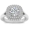 Pompeii3 1 3/4ct Tw Double Cushion Halo Diamond Engagement Ring Lab Grown 14k Gold In Multi
