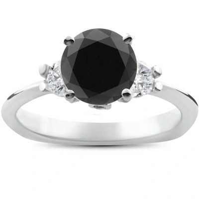 Pompeii3 1 3/8ct Black Diamond Engagement Accent Anniversary Ring 14k White Gold In Multi
