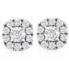 Pompeii3 1 3/8ct Cushion Halo Diamond Studs 14k White Gold In Multi