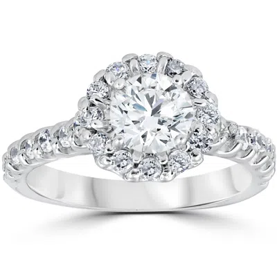 Pompeii3 1 3/8ct Halo Diamond Engagement Ring 14k White Gold In Multi