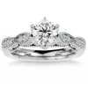 Pompeii3 1 3/8ct Vintage Moissanite & Diamond Engagement Ring White, Yellow, Rose Gold In Multi
