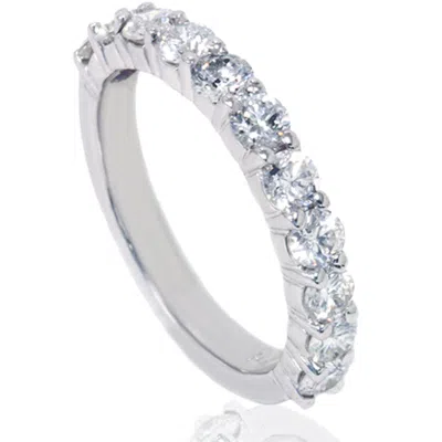 Pompeii3 1 5/8ct Diamond Half Eternity Ring 14k White Gold In Silver