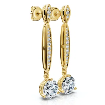 Pompeii3 1 5/8ct Drop Dangle Earrings 14k Gold Lab Grown Ef/vs In Multi