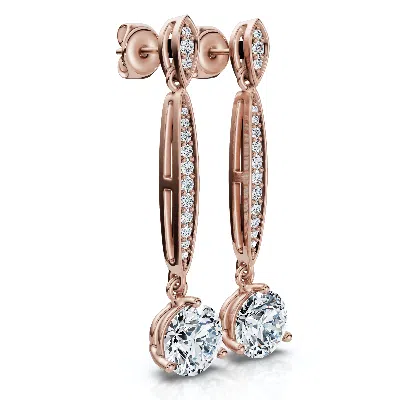 Pompeii3 1 5/8ct Drop Dangle Earrings 14k Gold Lab Grown