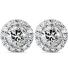 Pompeii3 1 7/8ct Halo Diamond Studs 14k White Gold In Multi