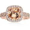 Pompeii3 1 7/8ct Morganite & Diamond Vintage Halo Infinity Ring 14k Rose Gold In Silver