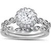 Pompeii3 1 Carat D Vs2 Enhanced Halo Diamond Engagement Ring Set Round Cut 14k White Gold In Multi