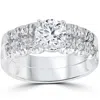 Pompeii3 1 Carat Diamond Engagement Ring Matching Wedding Band Prong Set 14k White Gold In Multi