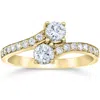 Pompeii3 1 Carat Forever Us 2 Stone Diamond Ring 10k Yellow Gold In Multi