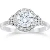 Pompeii3 1 Carat Halo Vintage Diamond Engagement Ring 14k White Gold In Multi