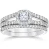 Pompeii3 1 Carat Princess Cut Diamond Halo Engagement Wedding Ring Set White Gold In Multi