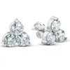 Pompeii3 1 Ct 3 Stone Diamond Earrings 14k White Or Yellow Gold In Multi