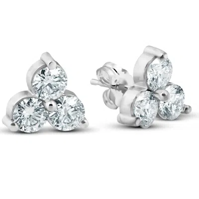 Pompeii3 1 Ct 3 Stone Diamond Earrings 14k White Or Yellow Gold In Neutral