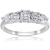 Pompeii3 1 Ct 5-stone Graduated Diamond Ring 14k White Gold In Multi