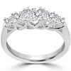 Pompeii3 1 Ct 5-stone Graduated Real Round Diamond Wedding Engagement Ring 14k White Gold In Multi