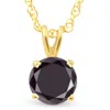 Pompeii3 3ct Black Diamond Solitaire Pendant Necklace In 14k White Or Yellow Gold In Multi
