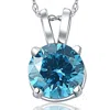 Shop Pompeii3 1 Ct Blue Diamond Solitaire Pendant 14k White Gold Lab Grown Necklace In Multi