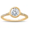 Pompeii3 1 Ct Charlotte Diamond Engagement Ring 14k Yellow Gold Lab Grown Bezel Round In Silver