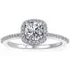 Pompeii3 1 Ct Cushion Halo Diamond & Moissanite Engagement Ring 14k White Gold Lab Grown In Multi