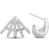 Pompeii3 1 Ct Diamond Burst Studs Womens Huggie Earrings 14k White Gold In Multi