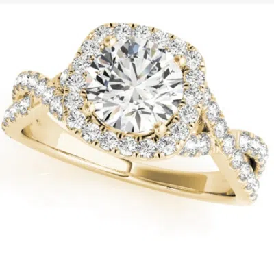 Pompeii3 1 Ct Diamond Cushion Halo Engagement Ring In 14k White Yellow Or Rose Gold In Silver