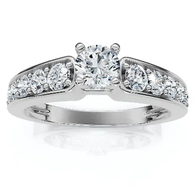 Pompeii3 1 Ct Diamond Engagement Ring 14k White Gold Channel Set In Silver