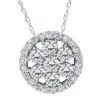 Pompeii3 1 Ct Diamond Halo Pendant 14k White Gold In Silver